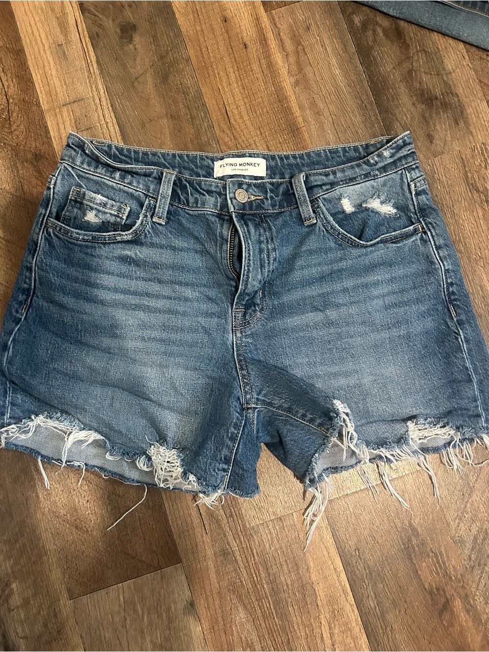 Flying Monkey Blue Distressed Denim Cutoff Shorts